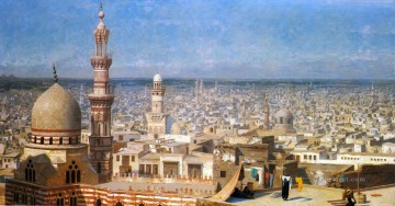 Vista del orientalismo árabe griego de El Cairo Jean Leon Gerome Pinturas al óleo
